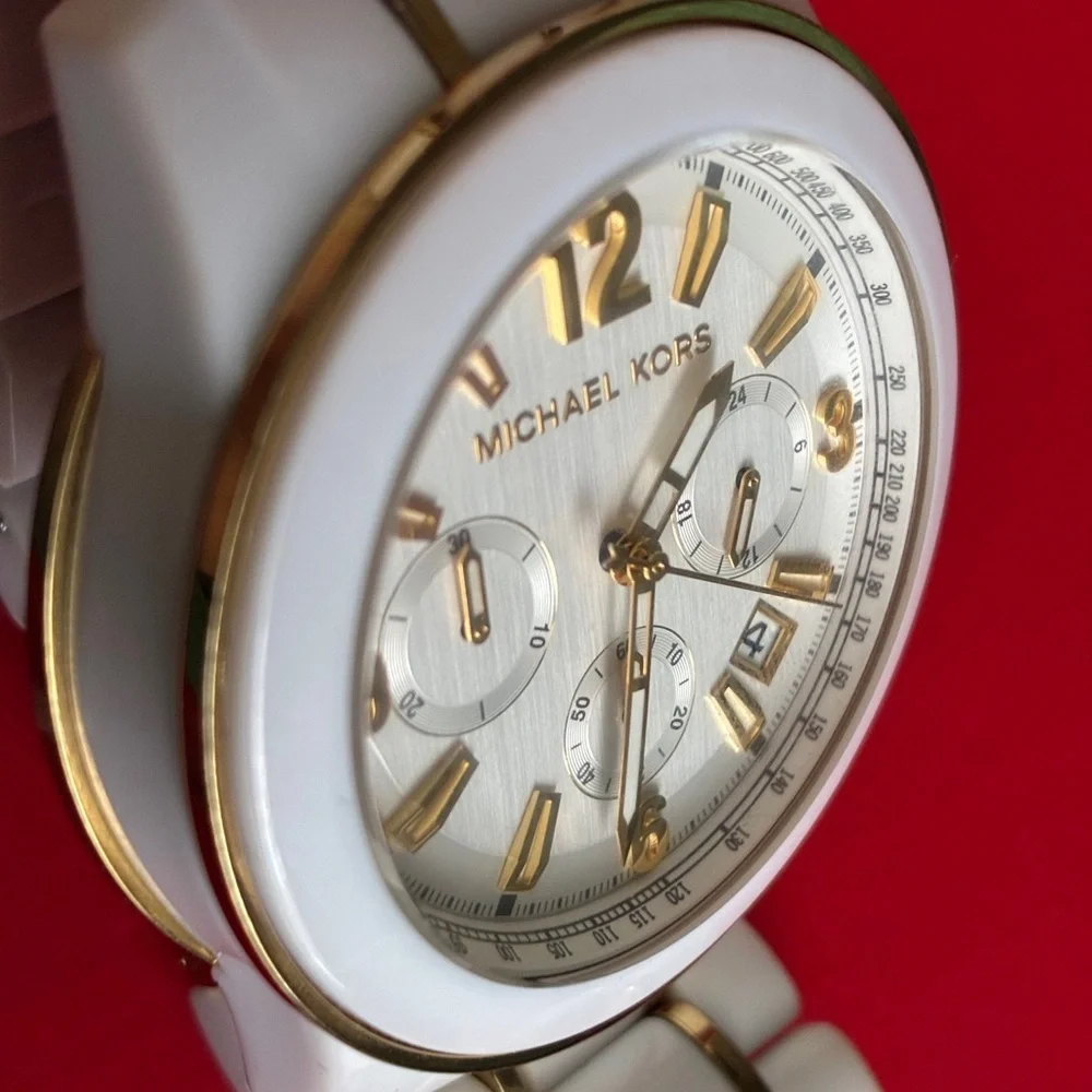 Michael Kors White and Gold Women's Watch